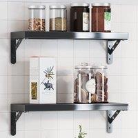 Berkfield Home Shelf Brackets 4 pcs 15x2.5x11.5 cm Black Stainless Steel