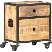 Berkfield Home Bedside Cabinet 40x30x50 cm Rough Mango Wood in Brown | Size: 40 x 30 x 50 cm