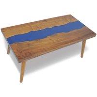 Berkfield Home Coffee Table Teak Resin 100x50x40 cm in Brown | Size: 100 x 50 x 40 cm
