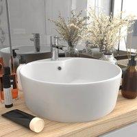 Berkfield Home Luxury Wash Basin with Overflow Matt White 36x13 cm Ceramic