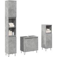 Berkfield Home 3 Piece Bathroom Furniture Set Concrete Grey Engineered Wood