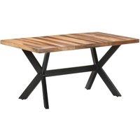 Berkfield Home Dining Table 160x80x75 cm Solid Wood with Honey Finish in Brown | Size: 160 x 80 x 75 cm