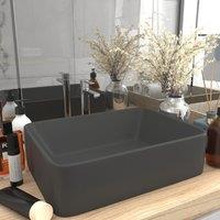 Berkfield Home Luxury Wash Basin Matt Dark Grey 41x30x12 cm Ceramic | Size: 41 x 30 x 12 cm