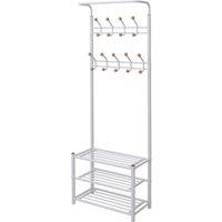 Berkfield Home Clothes Rack with Shoe Storage 68x32x182.5 cm White