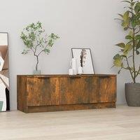 Berkfield Home TV Cabinet Smoked Oak 102x35x36.5 cm Engineered Wood in Brown