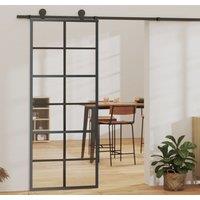 Berkfield Home Sliding Door ESG Glass & Aluminium 76x205 cm Black