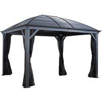 Rowlinsons Sojag Moreno Gazebo 3m x 3.7m - Aluminum - L362.99 x W298 x H283.01 cm in Grey