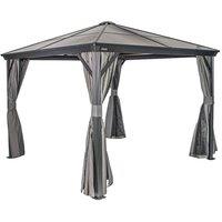Rowlinsons Curtains for Sojag Verona Gazebo 3m x 3m - L300 x W300 x H195.99 cm in Grey