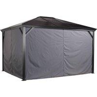 Rowlinsons Curtains for Sojag Verona Gazebo 3m x 3.7m - L370 x W300 x H195.99 cm in Grey