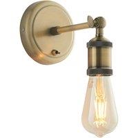 Netlighting Hal Metal Wall Lamp Antique Brass Plate in Yellow