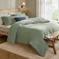 Yard Lark 100% Cotton Muslin Duvet Cover Set in Pale Green | Size: Double