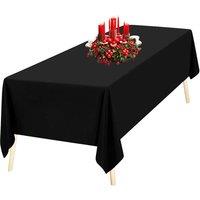 Neel Blue 10pcs Rectangular Polyester Tablecloth, Linen Table Cover - 90 x 156 in Black
