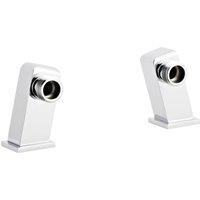 Balterley Tap Accessories Square Minimalist Inlet Legs Pair Chrome in Silver