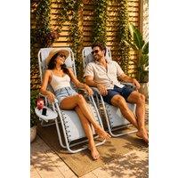 Neo Zero Gravity Recliner Garden Sun Loungers in Light Grey