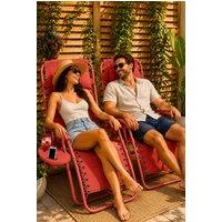 Neo Zero Gravity Recliner Garden Sun Loungers in Coral