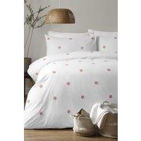 Appletree 'Dot Garden' 100% Cotton Embellished Duvet Cover Set in Pink | Size: King