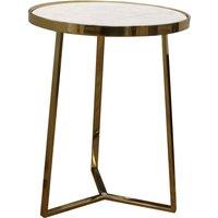 Balterley Round 3 Leg Coffee Table with Marble Top, 400mm x 510mm Brass/Marble in Metallics