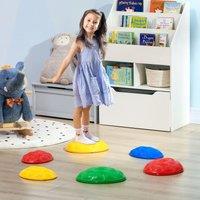 ZONEKIZ Balance River Stones with Non-Slip Mats for Ages 3-8 Years | Size: 6 Pack
