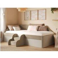 Flair Aviana Velvet Low Sleeper Bed with Beige Cord | Size: Single