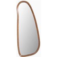 FurnitureboxUK Yomi Walnut Wood Large 120x50cm Pebble Wall Mirror | Size: 120x50 cm