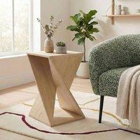 FurnitureboxUK Ararat Square Light Oak Wood Side Table in Light Brown