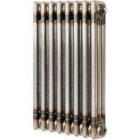 Monstershop Traditional 3 Column Radiator - 600 x 425mm - Raw Metal in Silver
