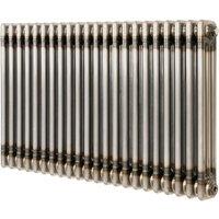 Monstershop Traditional 3 Column Radiator - 600 x 1010mm - Raw Metal in Silver