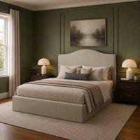 Desire Deco Designer Plush Velvet Brooklyn Bed Frame in Light Beige | Size: Small Double