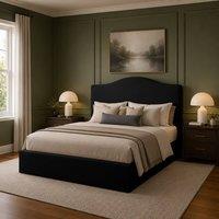 Desire Deco Designer Plush Velvet Brooklyn Bed Frame in Black | Size: Double