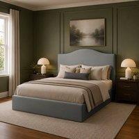 Desire Deco Designer Plush Velvet Brooklyn Bed Frame in Grey | Size: Double