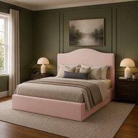 Desire Deco Designer Plush Velvet Brooklyn Bed Frame in Pink | Size: Double