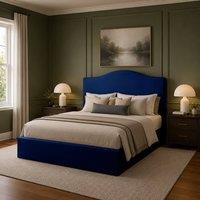 Desire Deco Designer Plush Velvet Brooklyn Bed Frame in Blue | Size: Double