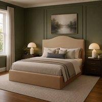 Desire Deco Plush Velvet Brooklyn Ottoman Storage Bed Frame in Beige | Size: Single
