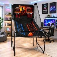 Gr8 Home Dual Hoop Basketball Arcade Foldable Game Set in Black