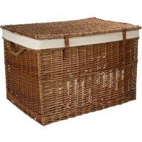 Red Hamper Wicker Large Light Steamed Storage Hamper in White
