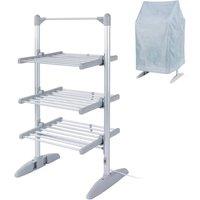 Rediffusion Ultra Compact 3 Tier Heated Airer with Cover RED202 in Silver