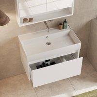 Banyetti Mino 800mm WallHung Vanity Unit with Veneto 0TH Basin- Gloss White