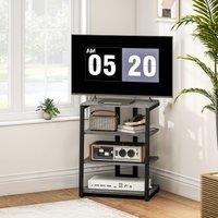 HOMCOM HiFi Rack Stand w/ 4-Tier Record Player Stand Dark Grey