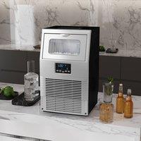 HOMCOM Commercial Ice Maker with 4kg Ice Storage for Home Restaurant in Silver