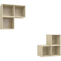 Berkfield Home 4 Piece TV Cabinet Set Sonoma Oak Engineered Wood in Light Tan