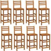 Berkfield Home Bar Stools 8 pcs Solid Wood Acacia in Brown
