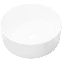 Berkfield Home Basin Round Ceramic White 40x15 cm