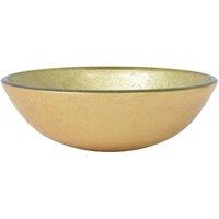 Berkfield Home Basin Tempered Glass 42 cm Gold