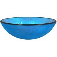 Berkfield Home Basin Tempered Glass 42x14 cm Blue