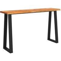 Berkfield Home Console Table with Live Edge 140x40x80 cm Solid Wood Acacia in Brown | Size: 140 x 40 x 80 cm