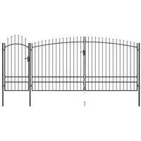 Berkfield Home Garden Fence Gate with Spear Top 5x2.45 m Black