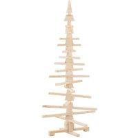 Berkfield Home Wooden Christmas Tree for Decoration 150 cm Solid Wood Pine in Light Tan