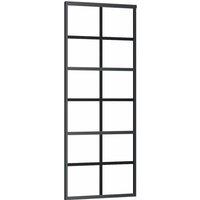 Berkfield Home Sliding Door ESG Glass & Aluminium 76x205 cm Black