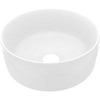 Berkfield Home Luxury Wash Basin Round Matt White 40x15 cm Ceramic