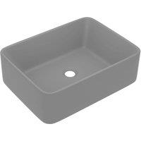 Berkfield Home Luxury Wash Basin Matt Light Grey 41x30x12 cm Ceramic | Size: 41 x 30 x 12 cm
